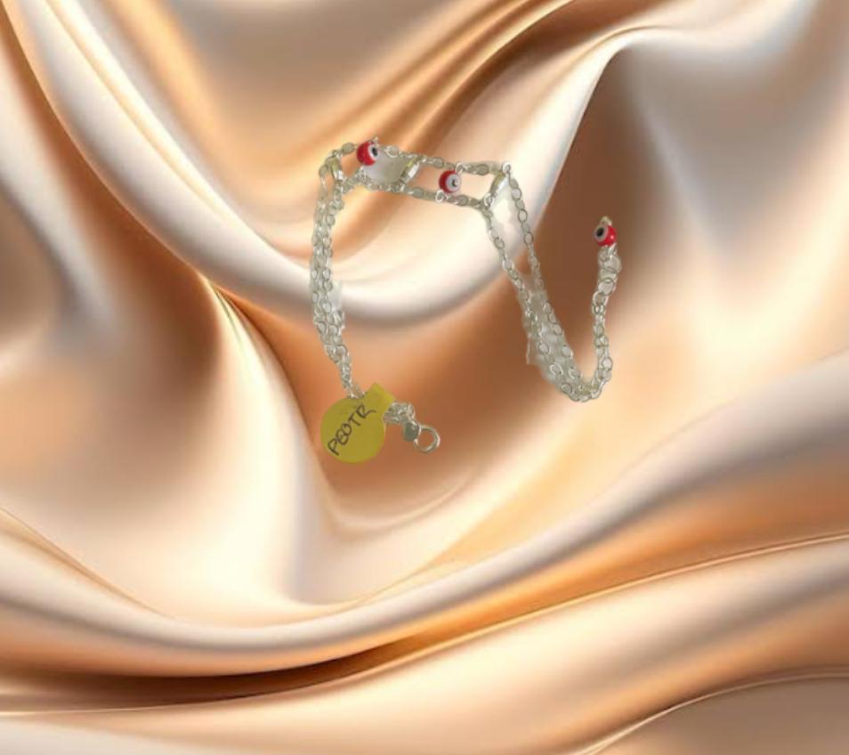 PULSERA ENTRELAZADA OJO TURCO ROJO