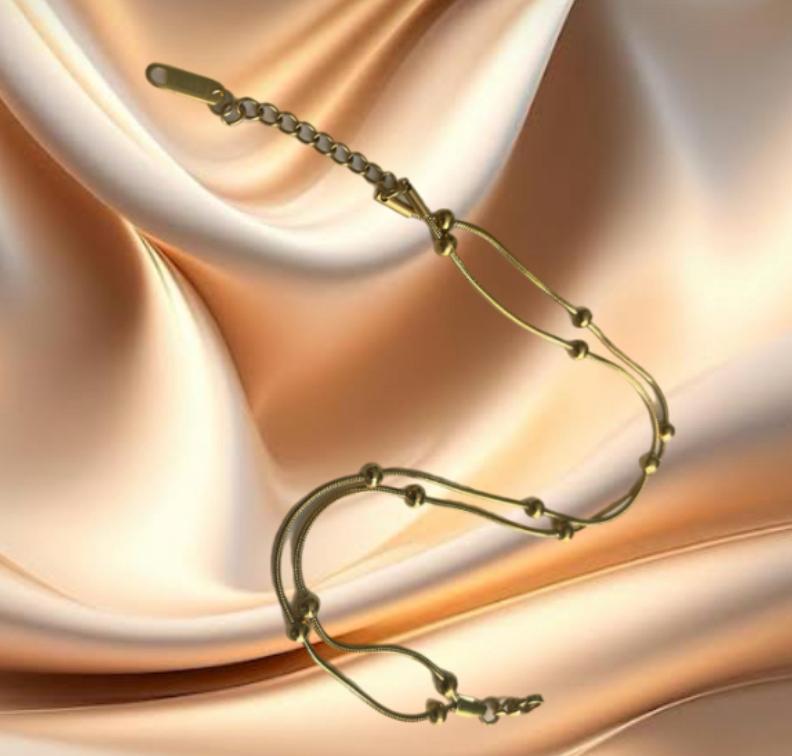 TOBILLERA DOBLE DE BOLITAS