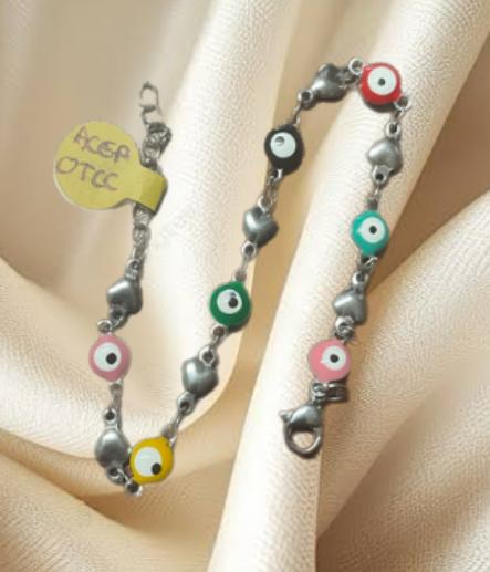 PULSERA OJO TURCO DE COLORES Y CORAZONES