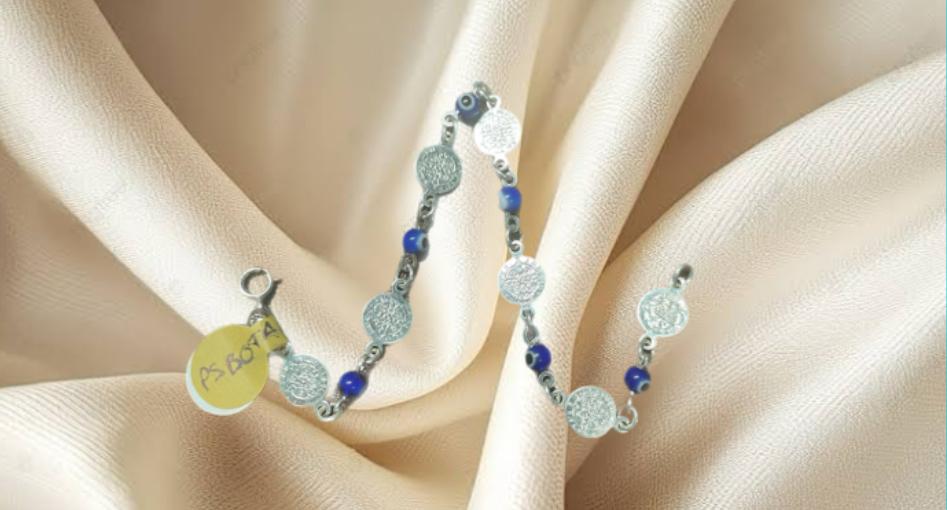 PULSERA DE SAN BENITO Y OJO TURCO AZUL