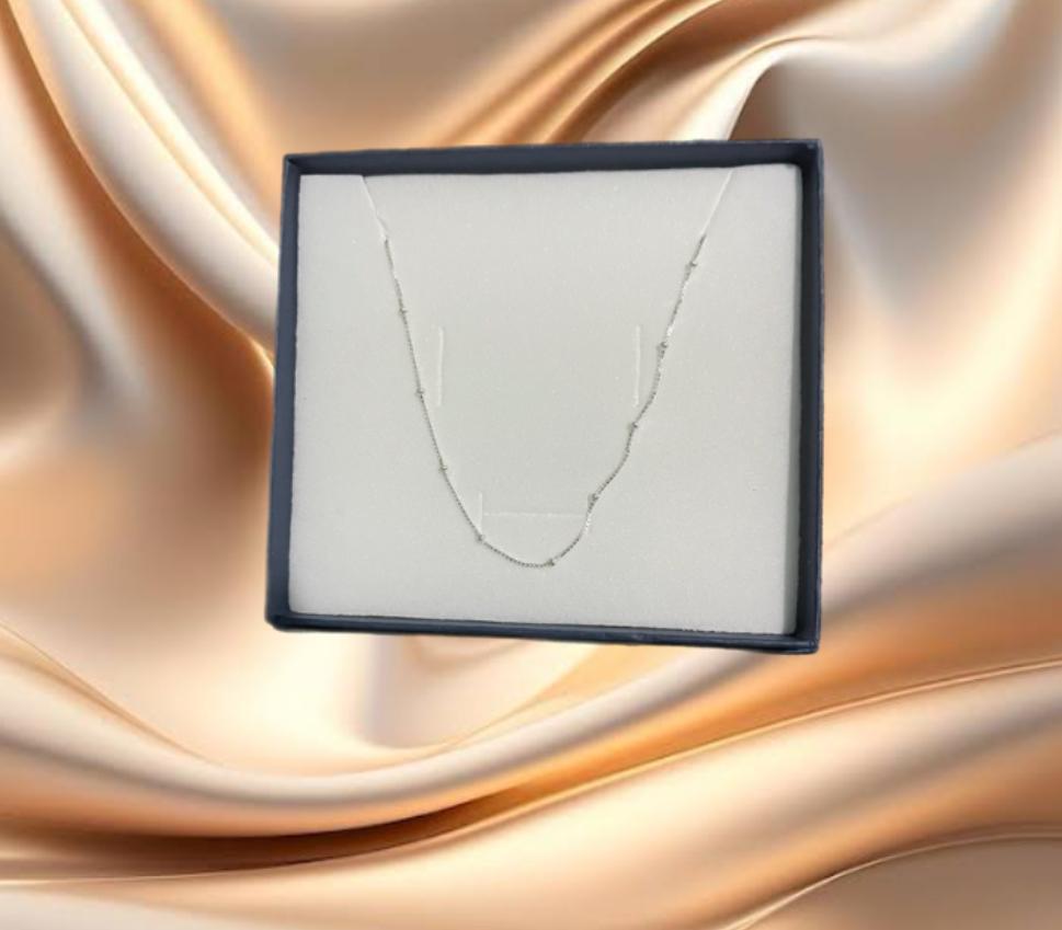 CADENA DE  BOLITAS DIAMANTADA